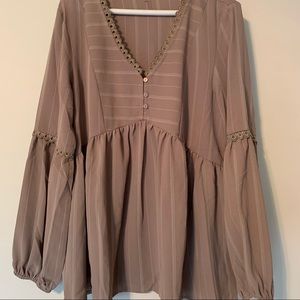 Entro Babydoll Long Sleeve with Button detail